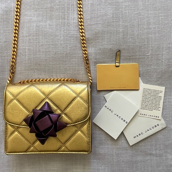 Marc Jacobs Party Bow Mini Trouble Metallic Leather Bag - Picture 8 of 16
